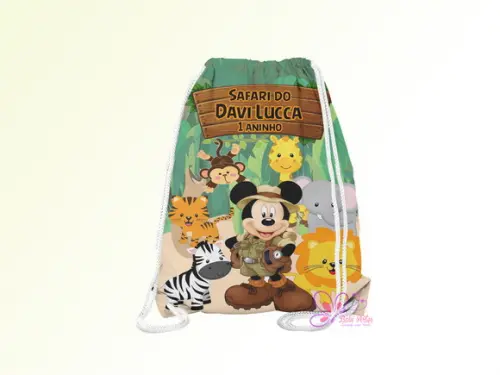 Mochilinha Personalizada 19x28cm Safari