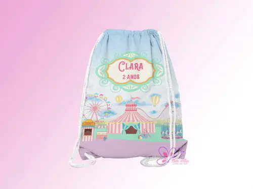 Mochilinha Personalizada Parque de Diversões