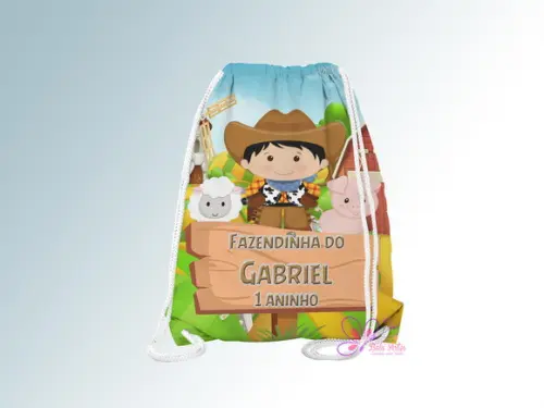 Mochilinha Personalizada Fazendinha