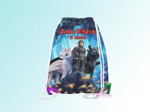 Mochilinha Personalizada Como treinar seu Dragão