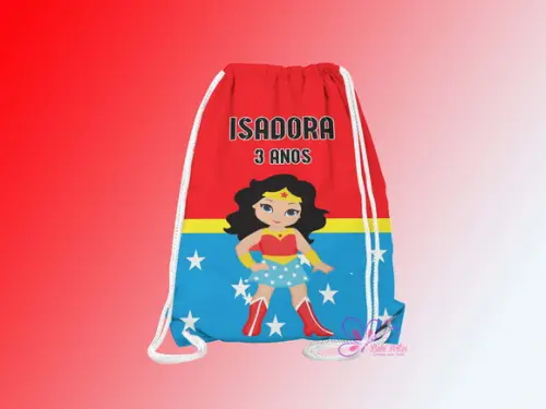 Mochilinha Personalizada Mulher Maravilha