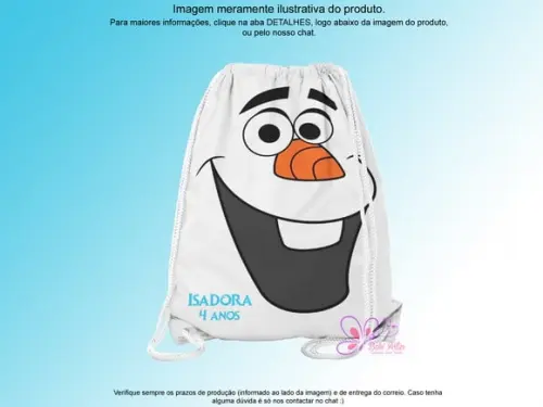 Mochilinha Personalizada 19x28cm Olaf