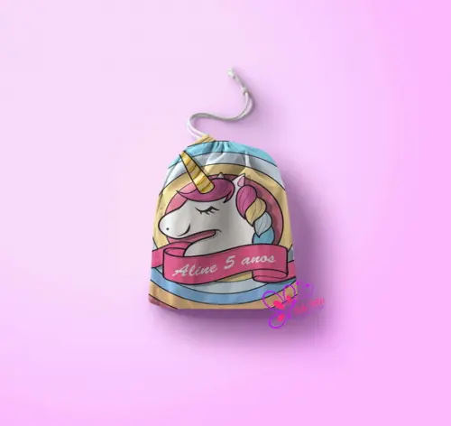 Saquinho Surpresa Personalizado 15x20cm Unicórnio