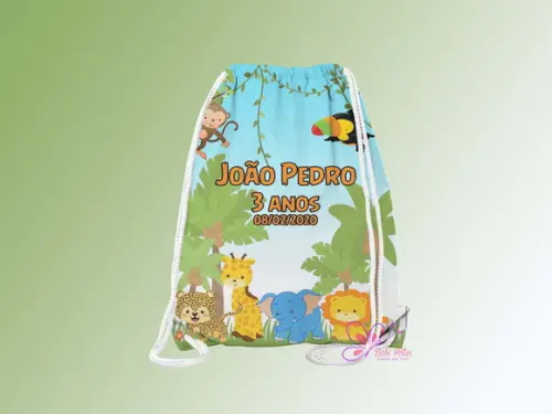 Mochilinha Personalizada 19x28cm Safari