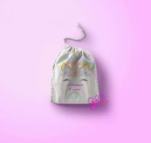 Saquinho Surpresa Personalizado 15x20cm Unicórnio