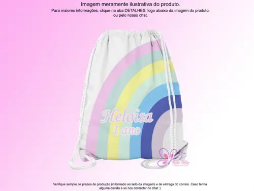 Mochilinha Personalizada Arco Iris Candy Color