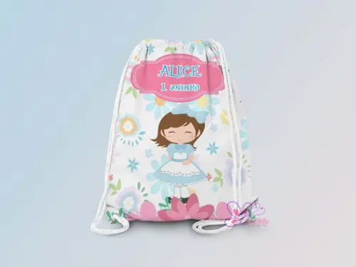 Mochilinha Personalizada Alice no Pais das Maravilhas Cute