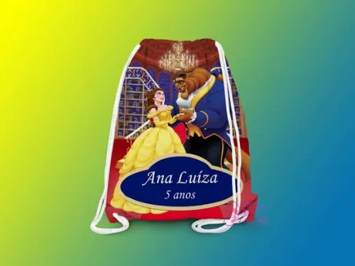 Mochilinha Personalizada a Bela e a Fera