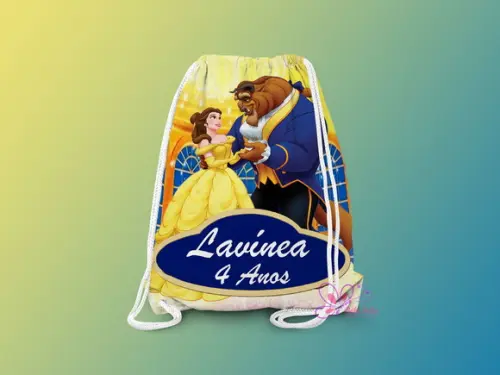 Mochilinha Personalizada a Bela e a Fera