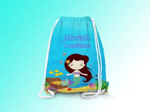 Mochilinha Personalizada a Pequena Sereia Cute