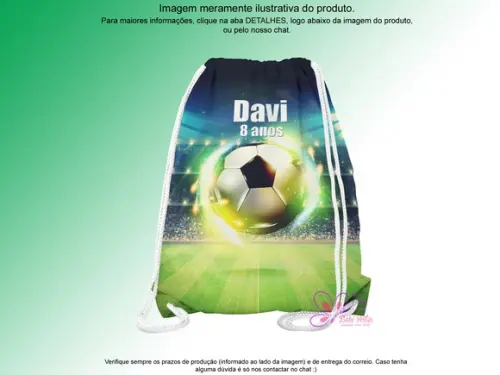 Mochilinha Personalizada 19x28cm Futebol