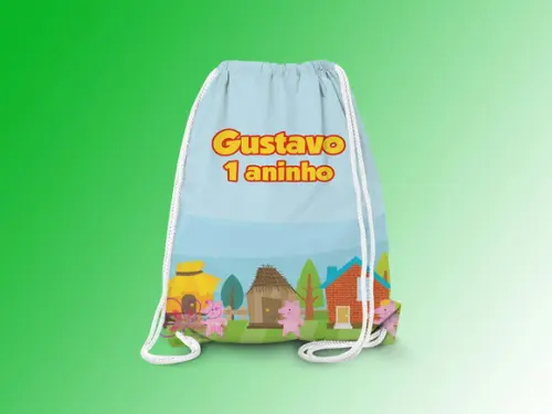 Mochilinha Personalizada 3 Porquinhos