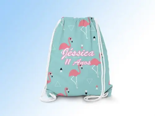 Mochilinha Personalizada Flamingos
