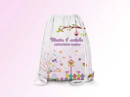Mochilinha Personalizada 19x28cm Jardim Encantado