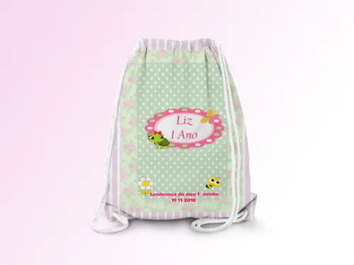 Mochilinha Personalizada Jardim Encantado