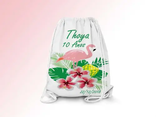 Mochilinha Personalizada Flamingos