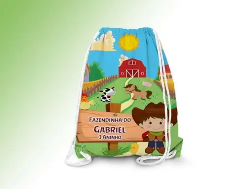 Mochilinha Personalizada Fazendinha