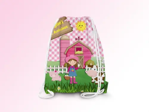 Mochilinha Personalizada Fazendinha