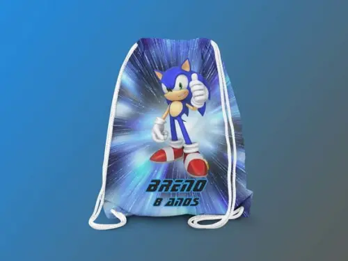 Mochilinha Personalizada 19x28cm Sonic