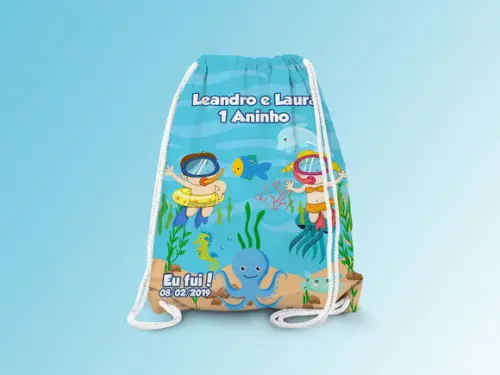 Mochilinha Personalizada Fundo do Mar