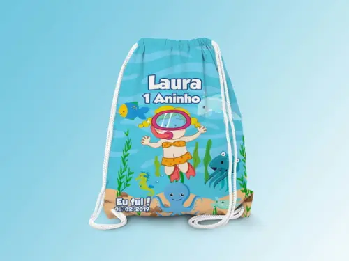 Mochilinha Personalizada Fundo do Mar