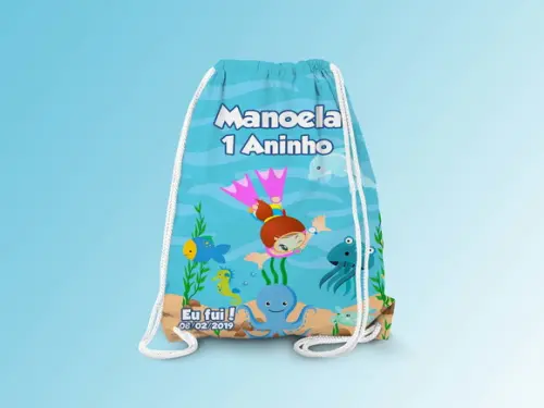 Mochilinha Personalizada Fundo do Mar