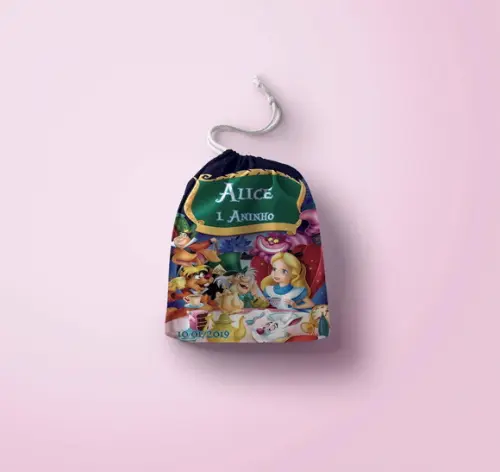Saquinho Surpresa Personalizado Alice no País das Maravilhas