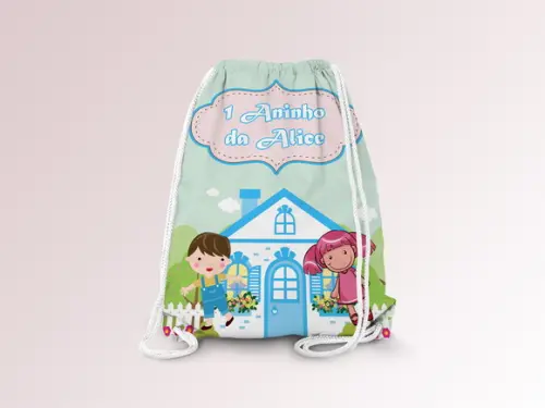 Mochilinha Personalizada Casa de Boneca