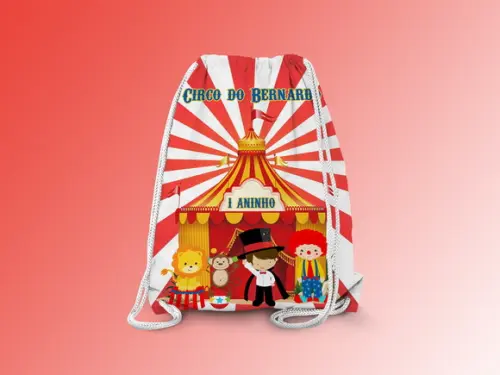Mochilinha Personalizada 19x28cm Circo