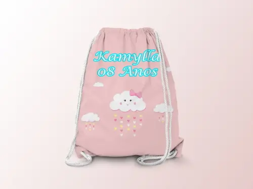 Mochilinha Personalizada Chuva de Amor