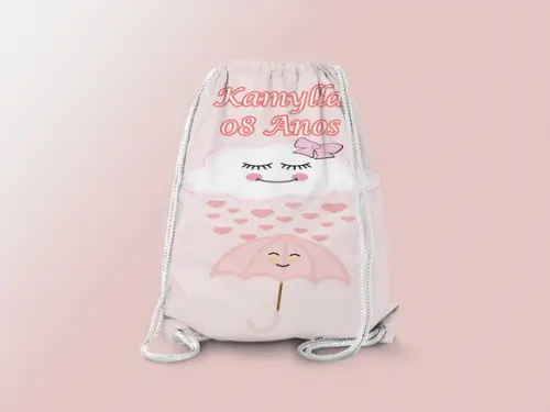 Mochilinha Personalizada Chuva de Amor