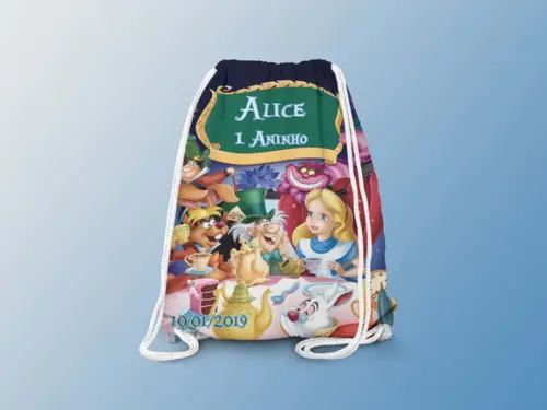 Mochilinha Personalizada Alice no Pais das Maravilhas