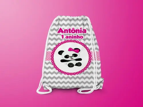 Mochilinha Personalizada Ursinho Rosa