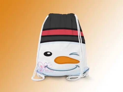 Mochilinha Personalizada 19x28cm Boneco de Neve