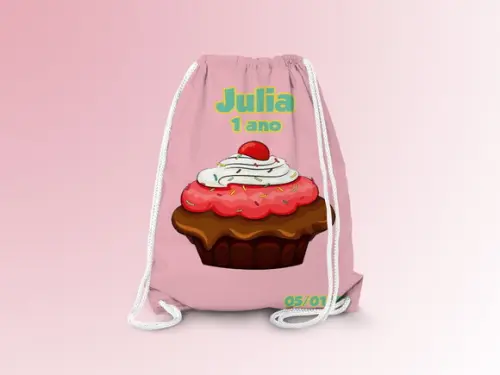 Mochilinha Personalizada Cupcake