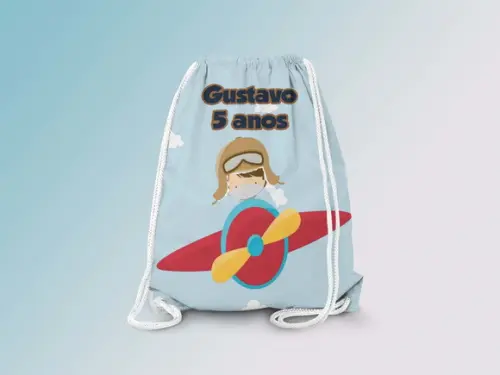 Mochilinha Personalizada 19x28cm Aviador