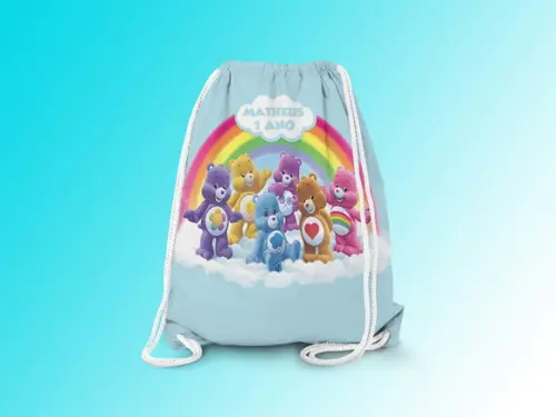 Mochilinha Personalizada 19x28cm Ursinhos Carinhosos