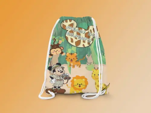 Mochilinha Personalizada 19x28cm Safari