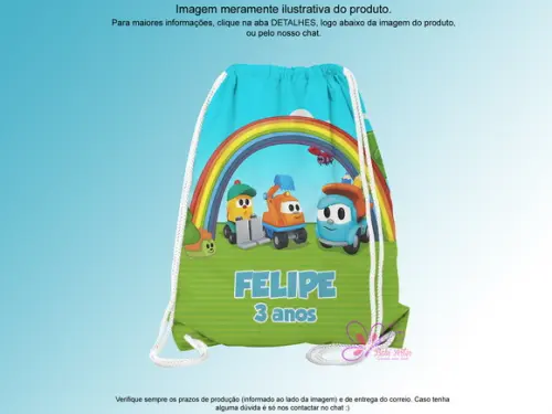 Mochilinha Personalizada 19x28cm Léo Caminhão