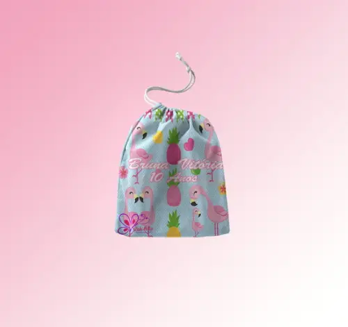 Saquinho Surpresa Personalizado Flamingos
