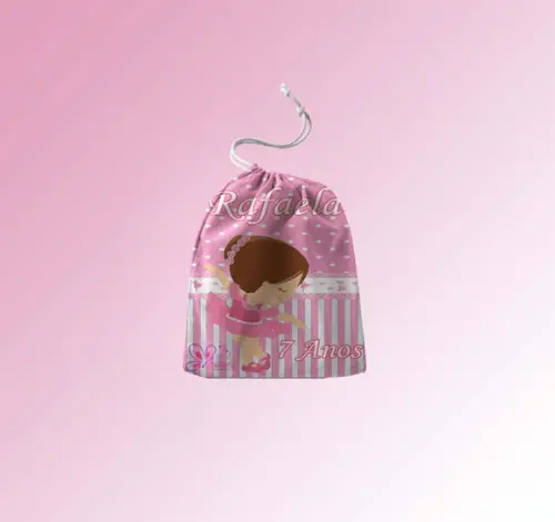 Saquinho Surpresa Personalizado 15x20cm Bailarina