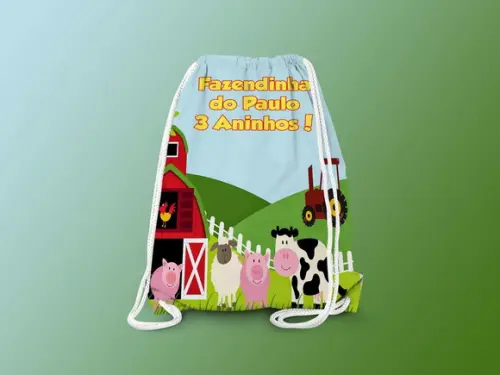 Mochilinha Personalizada Fazendinha
