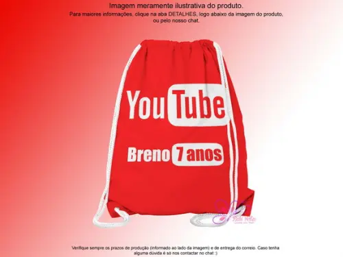 Mochilinha Personalizada 19x28cm Youtube