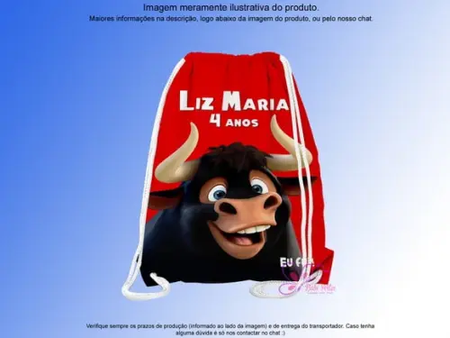 Mochilinha Personalizada Touro Ferdinando