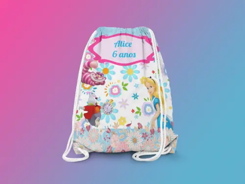 Mochilinha Personalizada Alice no Pais das Maravilhas