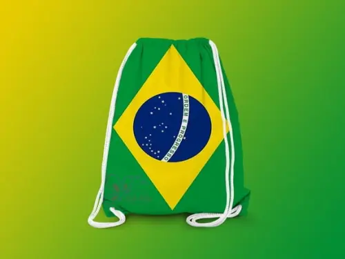 Mochilinha Personalizada 19x28cm Bandeira do Brasil