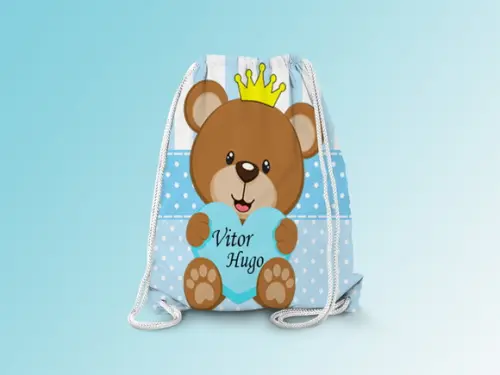 Mochilinha Personalizada Ursinho Realeza