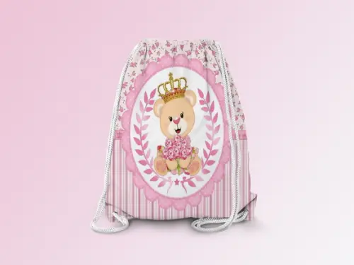 Mochilinha Personalizada Ursinha Realeza