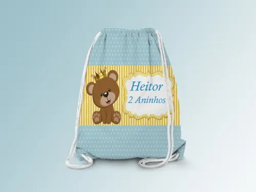 Mochilinha Personalizada Ursinho Realeza