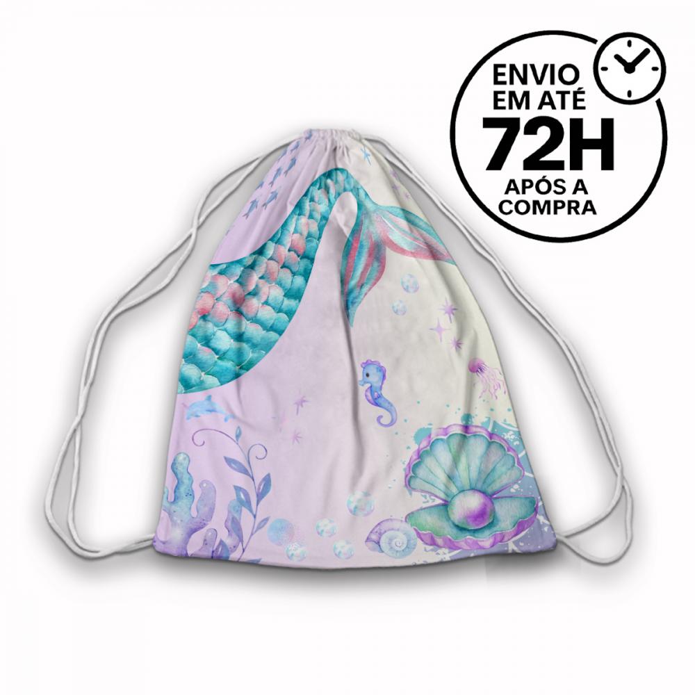 Mochilinha Saquinho Tema Sereia
